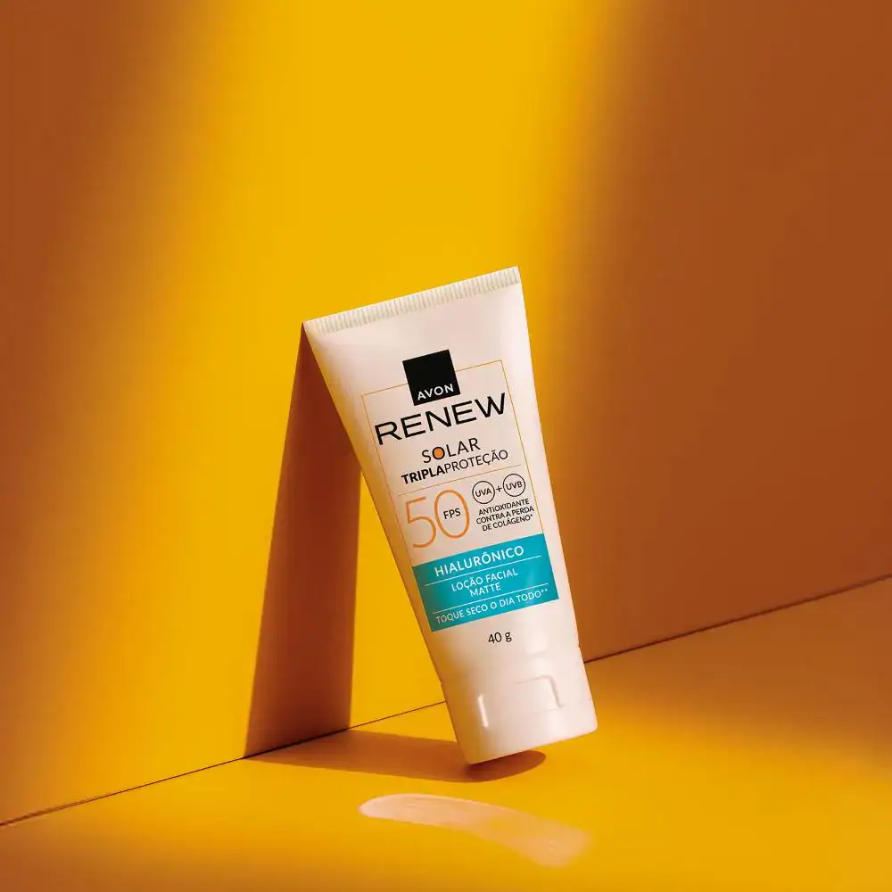 Protetor Solar Renew Fps 50 Loção Facial Matte Hialurônico 40g