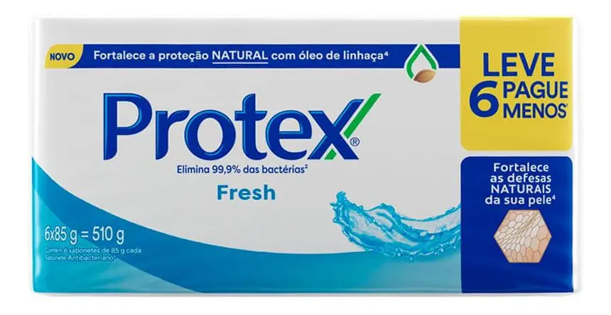 Sabão em barra Protex Fresh de 85 g pacote x 6
