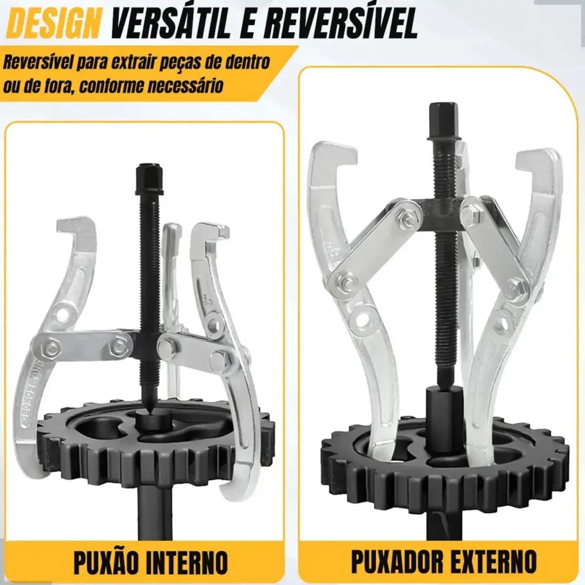 Saca Rolamentos E Polia 6 Polegadas 150mm Com 3 Garras Aço - Imagem 3