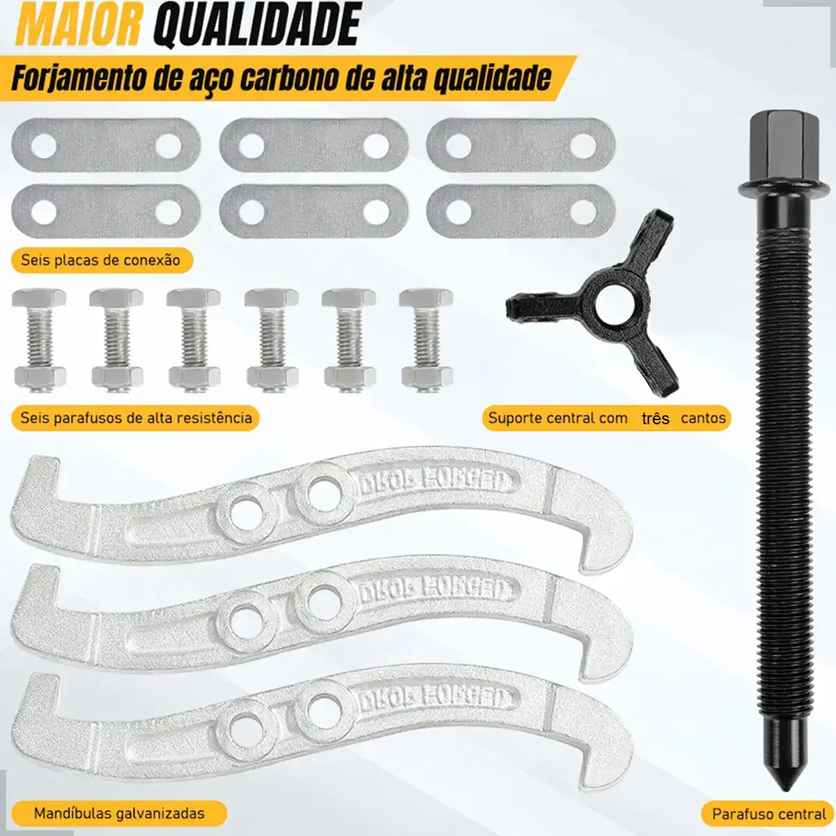 Saca Rolamentos E Polia 6 Polegadas 150mm Com 3 Garras Aço - Imagem 2