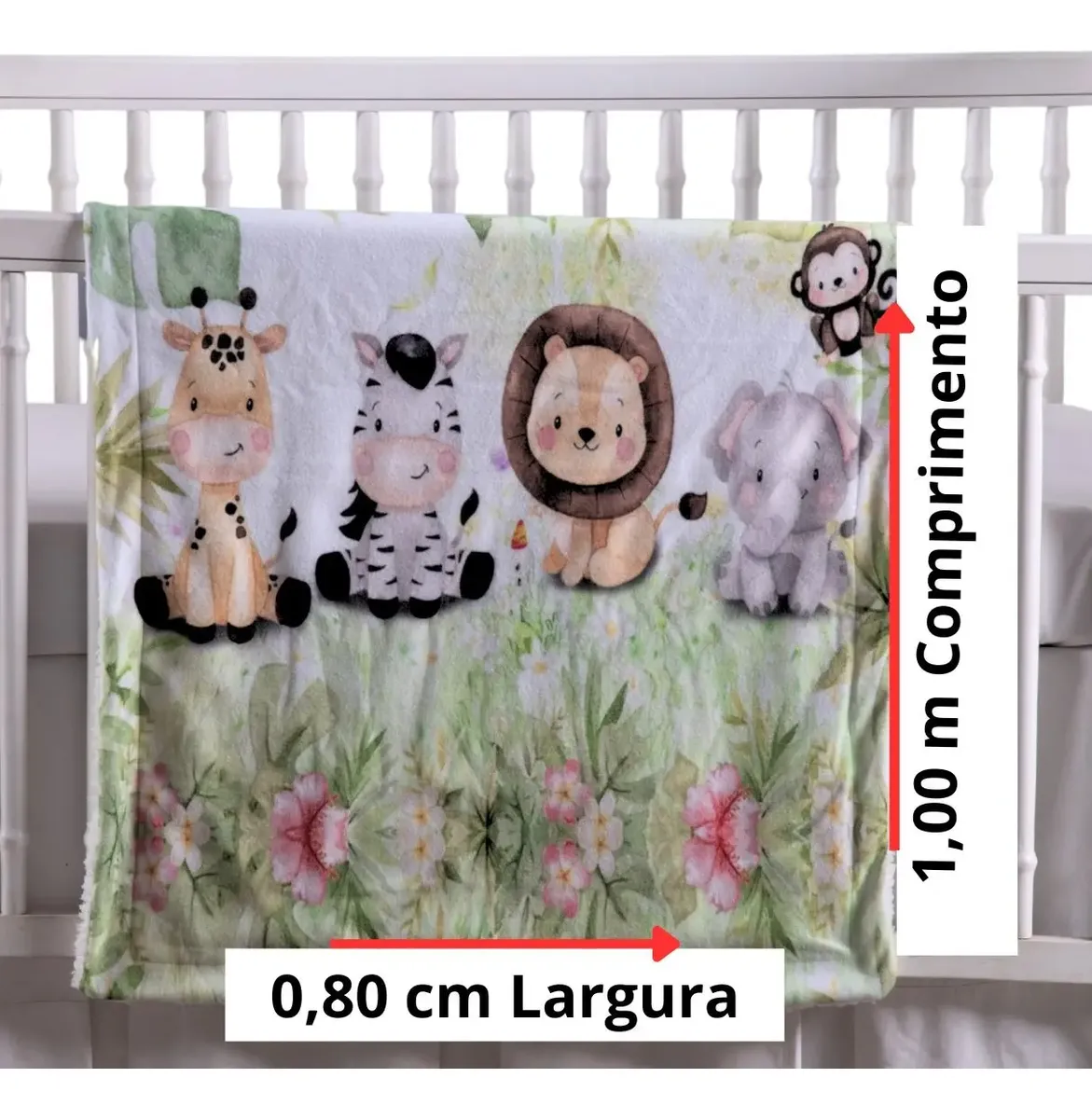 Cobertor Edredom Manta Bebe Menino Menina Grossa Safari Luxo - Imagem 3