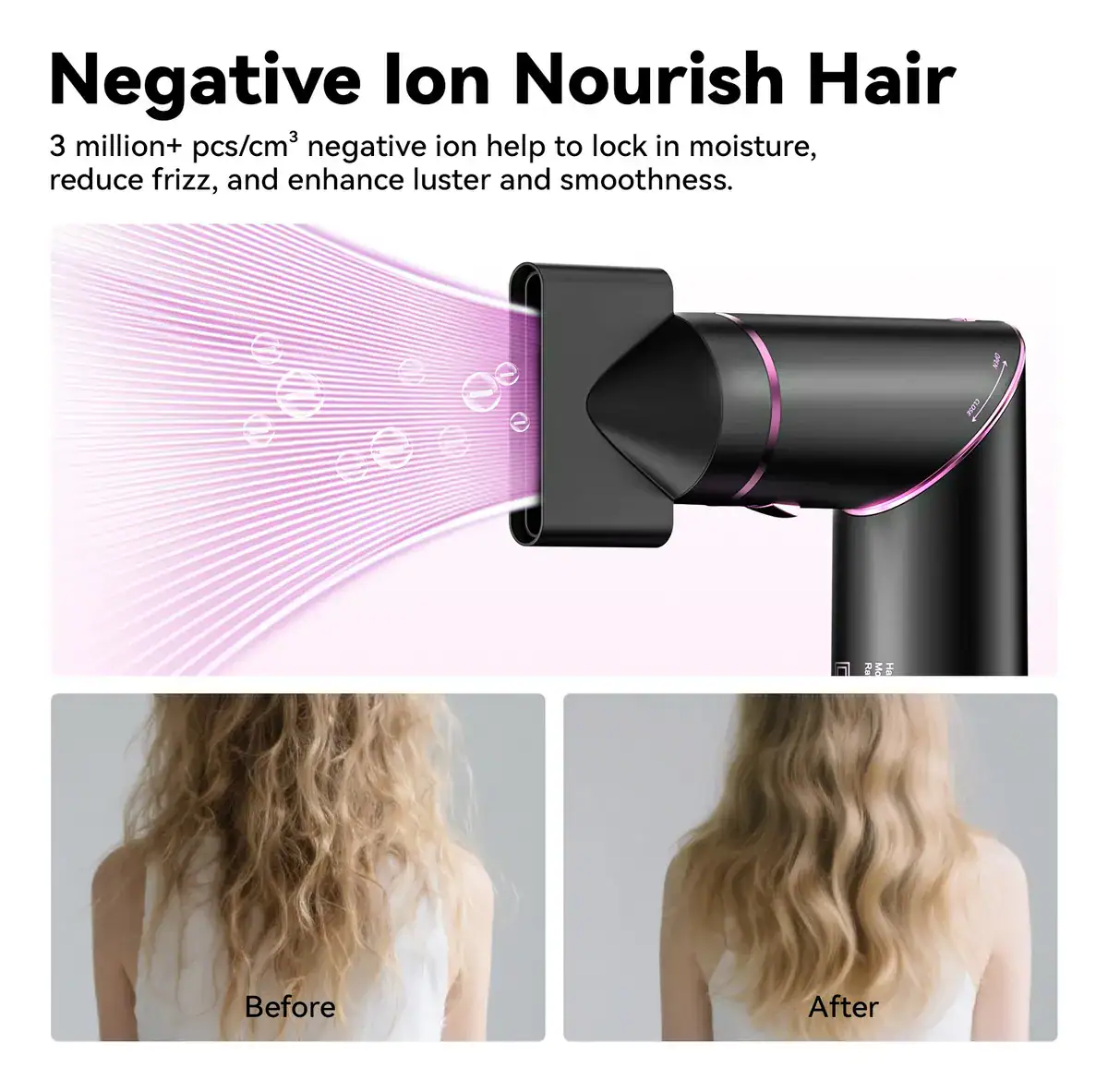 Secador De Cabelo Gokoco Com 7 Em 1 Escova Hot Air Styler Cor Preto - Imagem 3