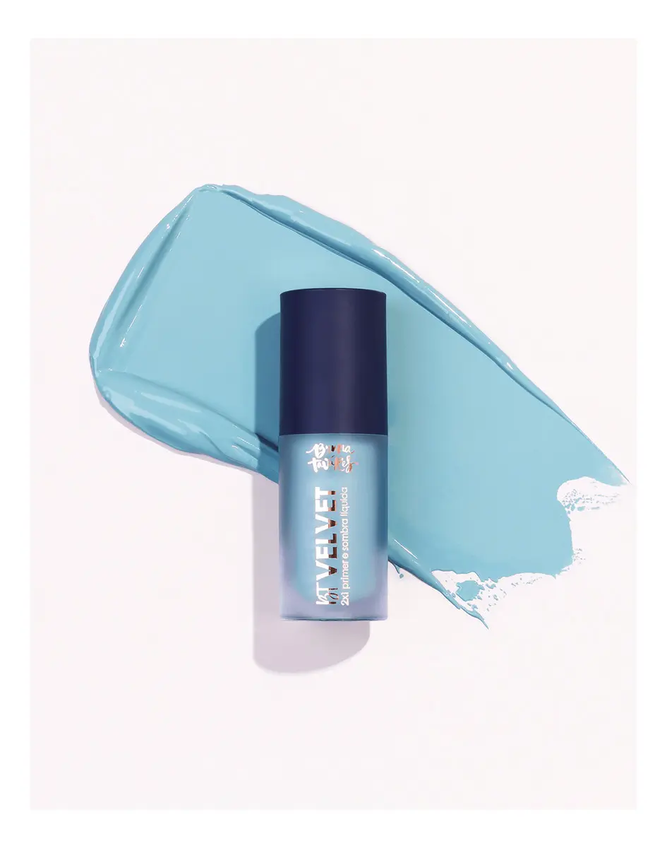 Bt Velvet 2x1 - Sombra Líquida Primer Bruna Tavares Cor Mint Blue - Imagem 2