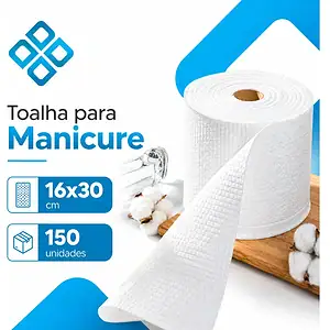 Toalha Descartável Manicure 16x30cm - Alta Absorção - 150un