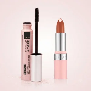 Kit Tratamake Avon: Máscara De Cílios Volume 10g + Batom Matte Nude Areia 3,6g