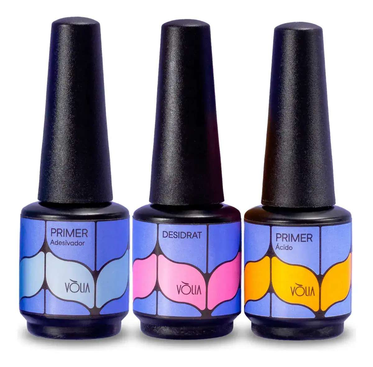 Kit Vòlia Desidrat + Primer Sem Ácido + Primer Ácido Unhas