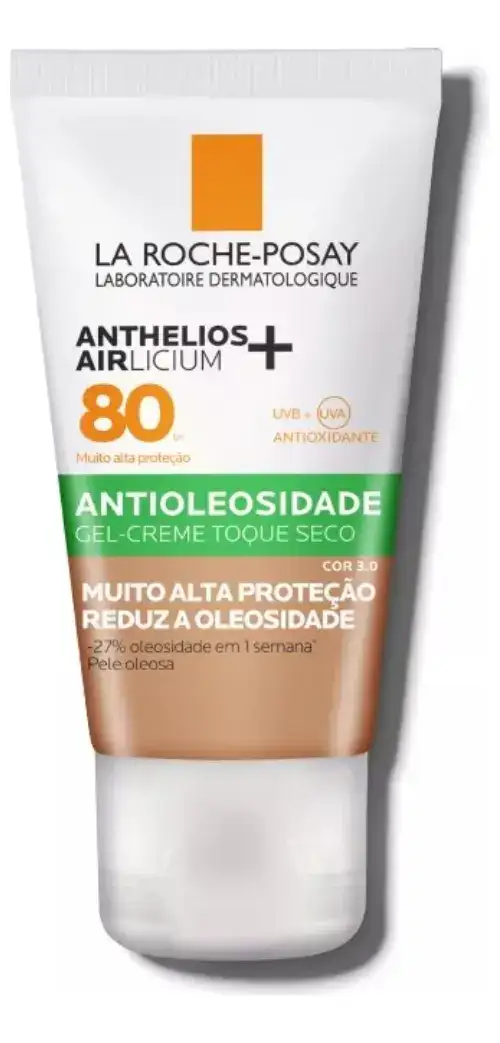 Protetor Solar Facial Antioleosidade FPS 80, Controle de Brilho por 12h, Efeito Matte, Cor 3.0, Anthelios Airlicium+ La Roche Posay, 40g - Imagem 6