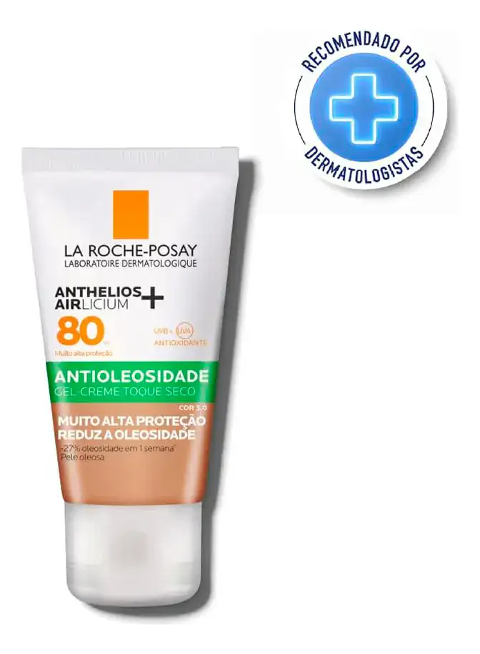 Protetor Solar Facial Antioleosidade FPS 80, Controle de Brilho por 12h, Efeito Matte, Cor 3.0, Anthelios Airlicium+ La Roche Posay, 40g - Imagem 4