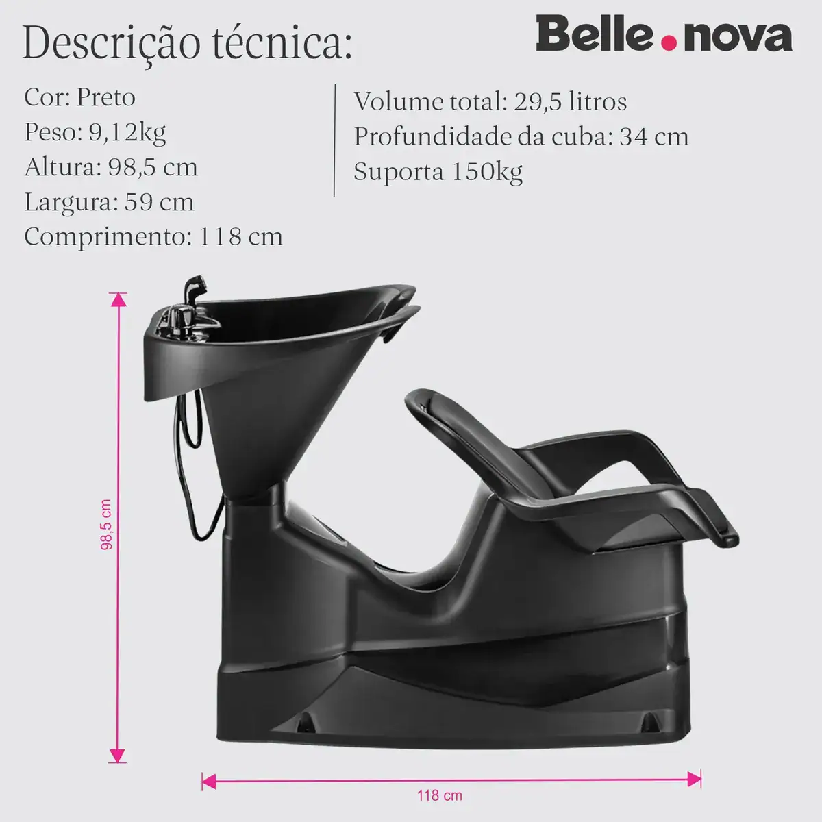 Lavatório Dompel Cabeleireiro Salão Beleza Champ Almofada.. - Imagem 3