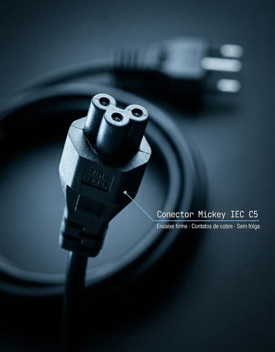 Cabo de Força Padrão Mickey de 10 A para Fonte de Notebook Dell, Samsung e Mais - Imagem 7