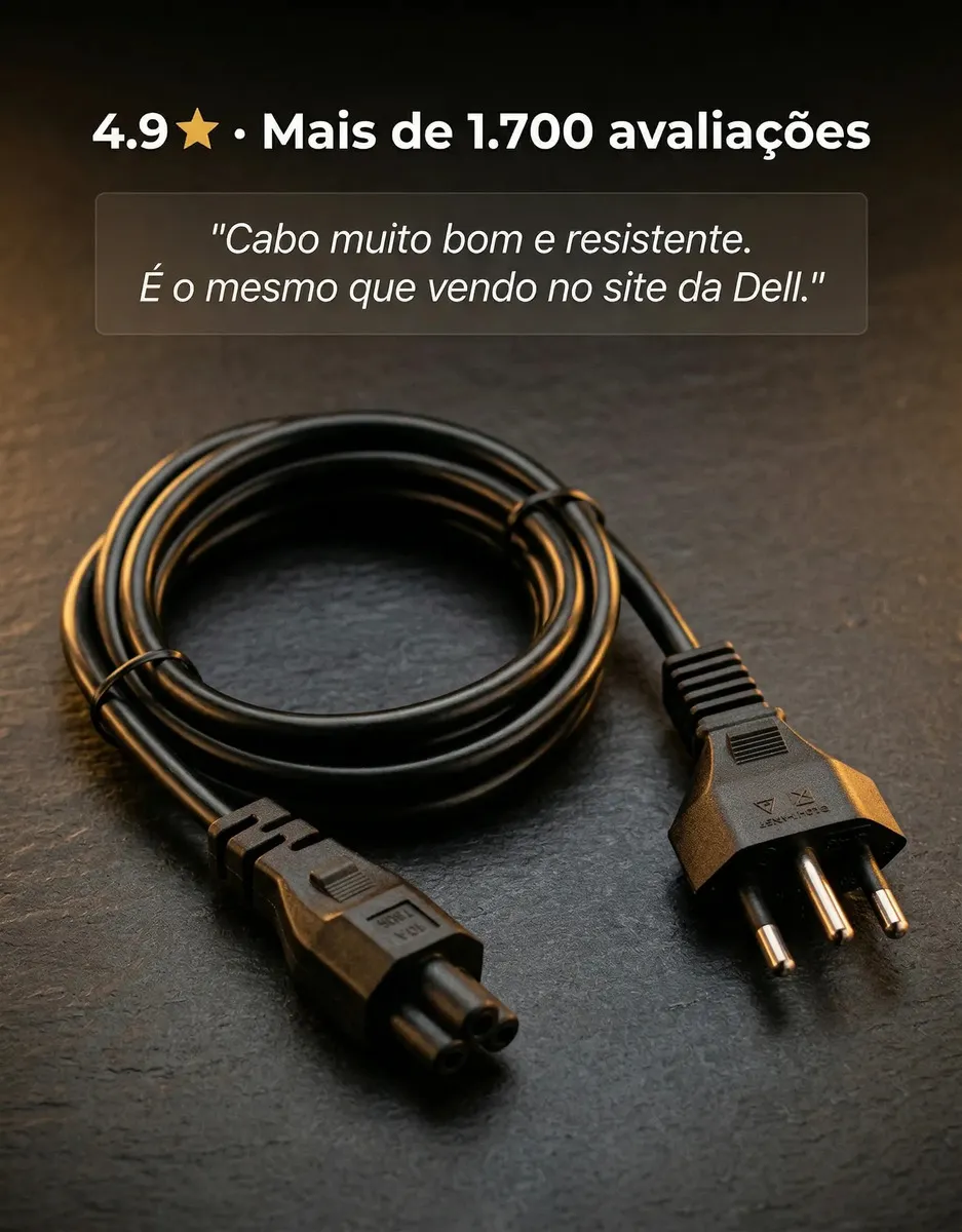 Cabo de Força Padrão Mickey de 10 A para Fonte de Notebook Dell, Samsung e Mais - Imagem 3