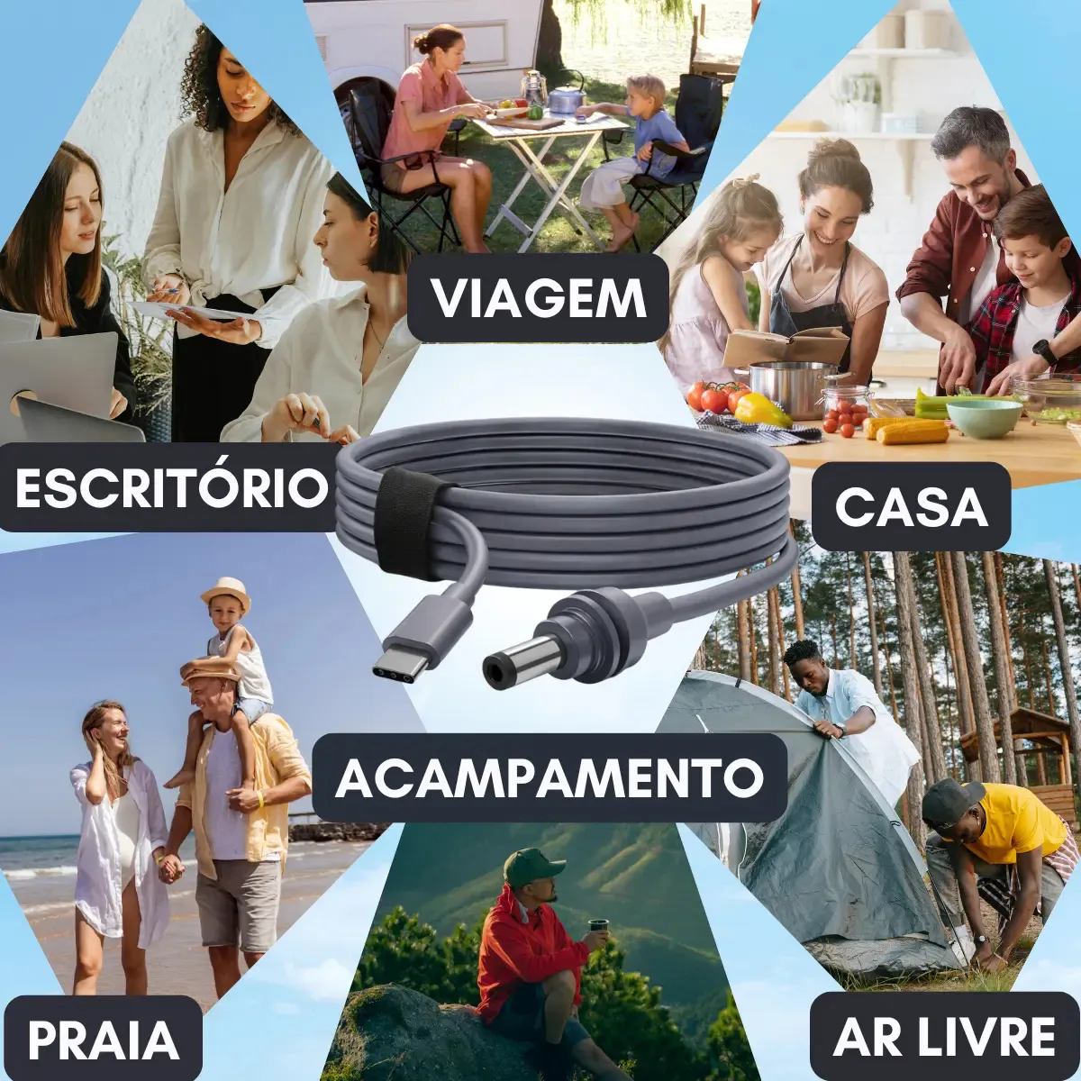 Cabo Tipo C 5m 100w P/ Starlink Mini Carregamento Powerbank - Imagem 7