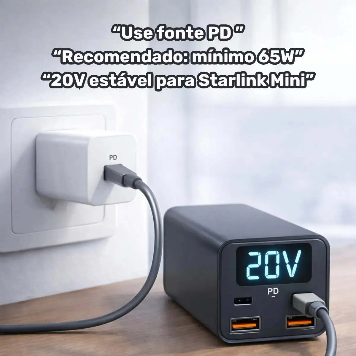 Cabo Tipo C 5m 100w P/ Starlink Mini Carregamento Powerbank - Imagem 4