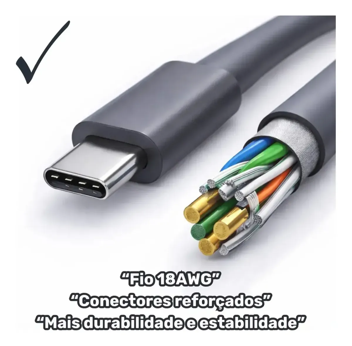 Cabo Tipo C 5m 100w P/ Starlink Mini Carregamento Powerbank - Imagem 3