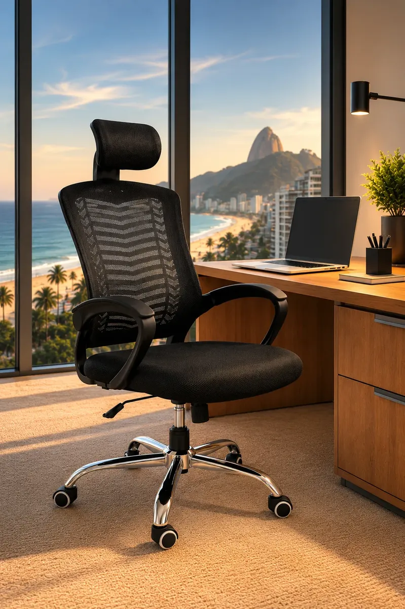 Cadeira Ergonômica De Escritório Com Encosto Mesh Respirável - Imagem 6