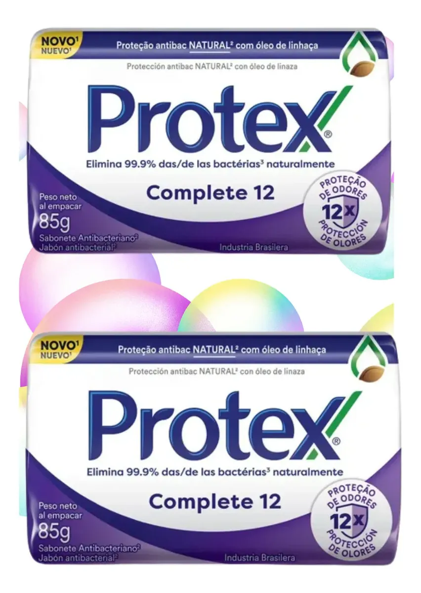 Kit 02 Sabonete Barra Protex Complete 12 Antibacteriano 85g - Imagem 8