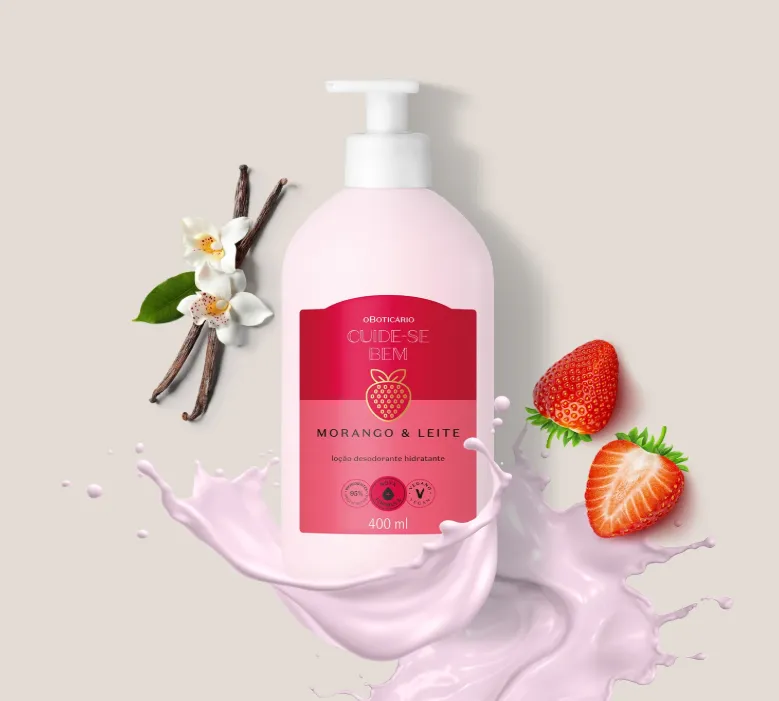 O Boticario Creme Corporal Cuide Se Bem Morango E Leite 400