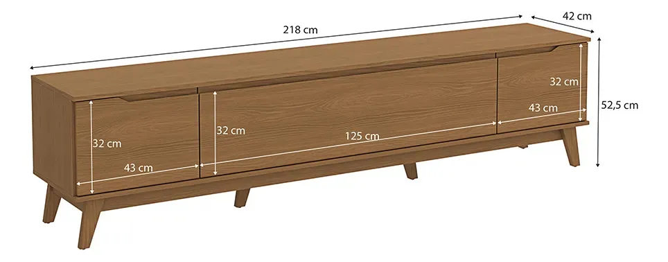 Rack Kappesberg 3 Portas Canela 218cm - Imagem 5