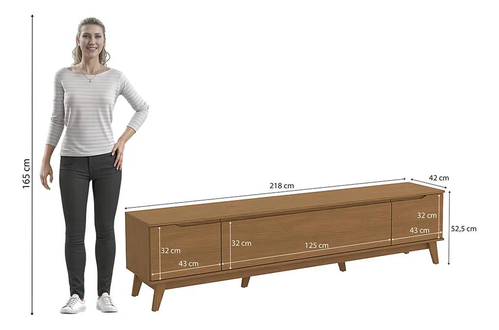 Rack Kappesberg 3 Portas Canela 218cm - Imagem 4