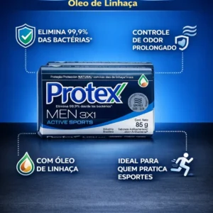 Kit 02 Sabonetes Barra Protex Men 3x1 Active Sports 85g