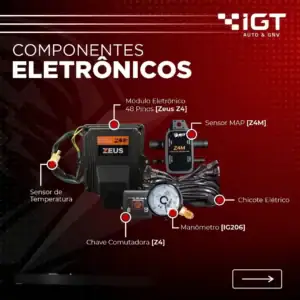 Kit Gnv 5ª Geração Igt Zeus Veículos 3 E 4 Cilindros