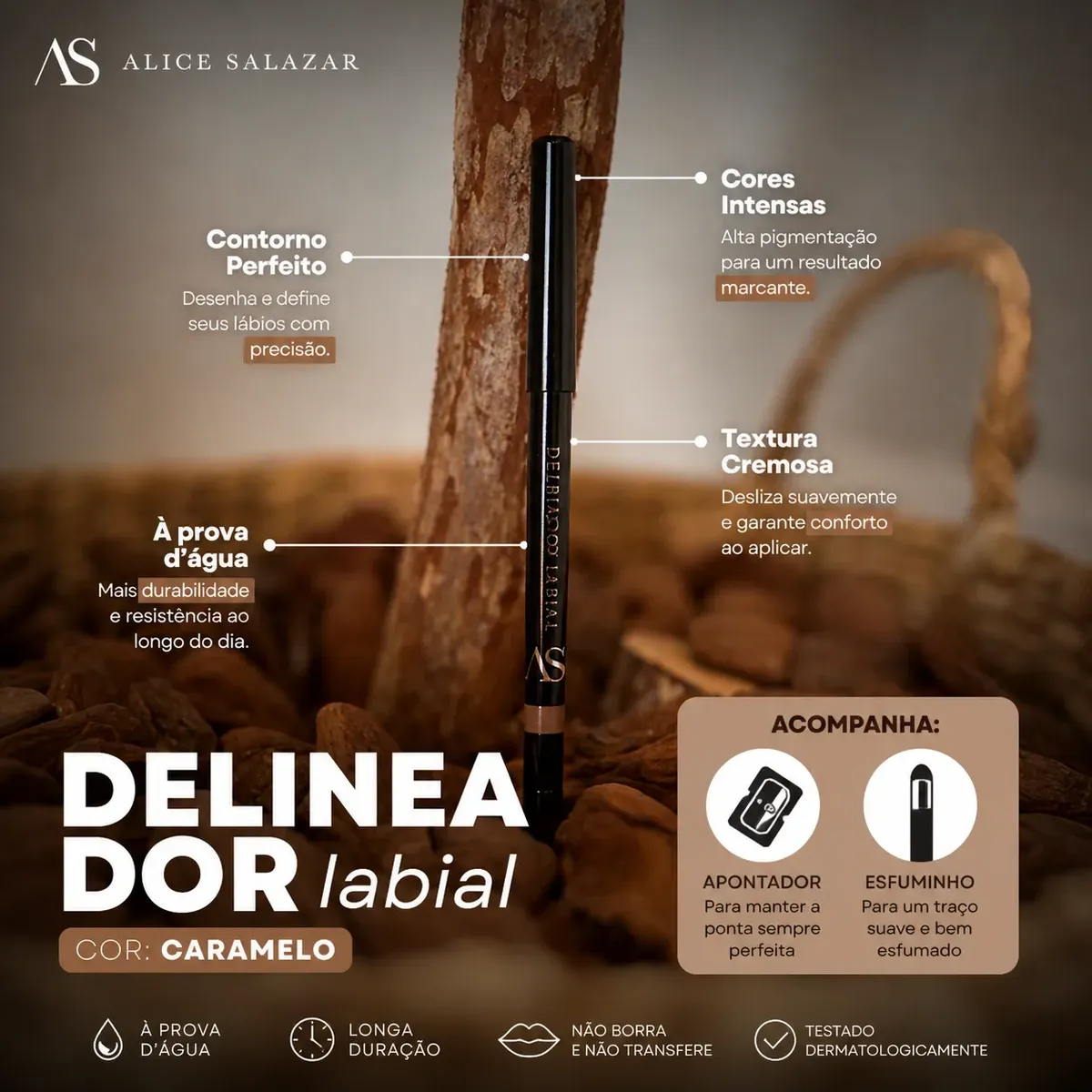 Delineador Labial Lápis De Boca À Prova D'água Alice Salazar - Imagem 2