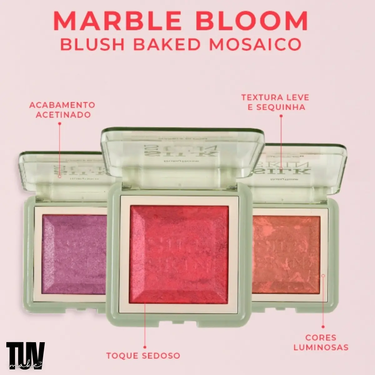 Blush Silk Skin Marble Bloom Baked Mosaico Ruby Rose