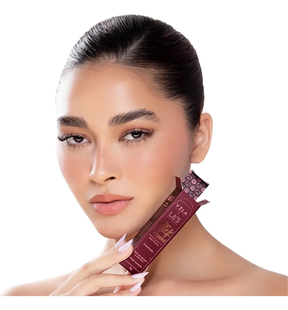 Blush Stick Red Mocha Cremoso Bastão Vizzela + Las - Imagem 3