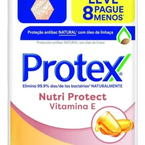 Pacote De Sabonete Em Barra Antibacteriano Nutri Protect Vitamina E Com 8 Unidades De 85g Cada Protex