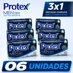 Kit 06 X Sabonete Protex Men 3 Em 1 Barba Corpo Cabelo Homem