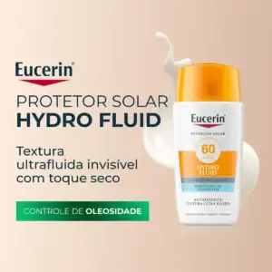 EUCERIN Protetor Solar Facial Ultra Fluido FPS 60 50ml, Hydro Fluid, Antioleosidade, Antioxidante, Rosto, Proteção UVA, UVB e Luz Visível