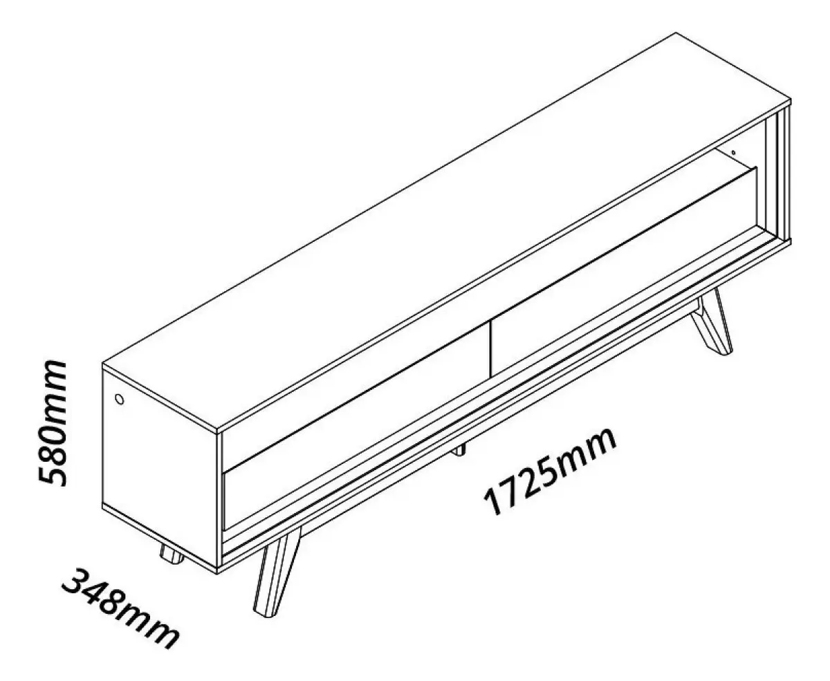 Gelius Móveis Cor Naturale/off White Mdf 172 Cm X 34 Cm X 58 Cm - Imagem 3