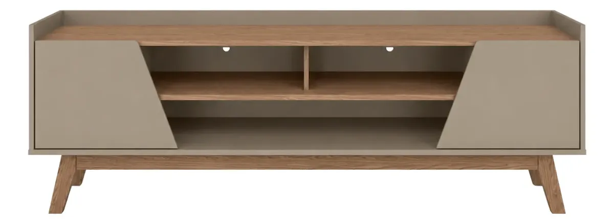 Rack Para Tv Até 65 Polegadas Sala Pé Maciço Portas E Pratel - Imagem 2