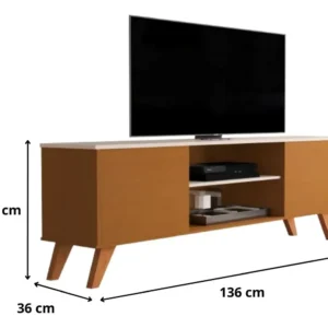 Rack Sala Estante Tv 58 Polegadas Home Bancada Helena