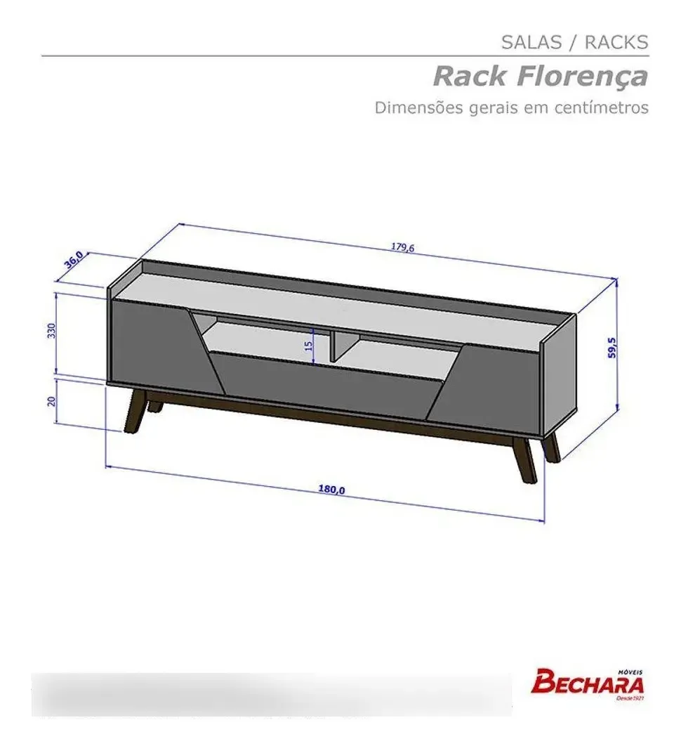 Rack Sala Florença Para Tv Até70 Madeira Off White/naturale Off White - Imagem 3