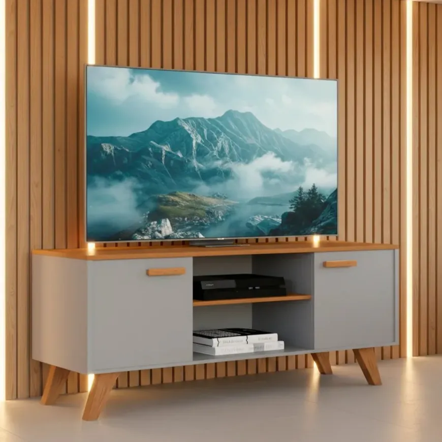 Rack Estante Rebeca 120 Cm Tv Até 55 Polegadas Porta - Imagem 7