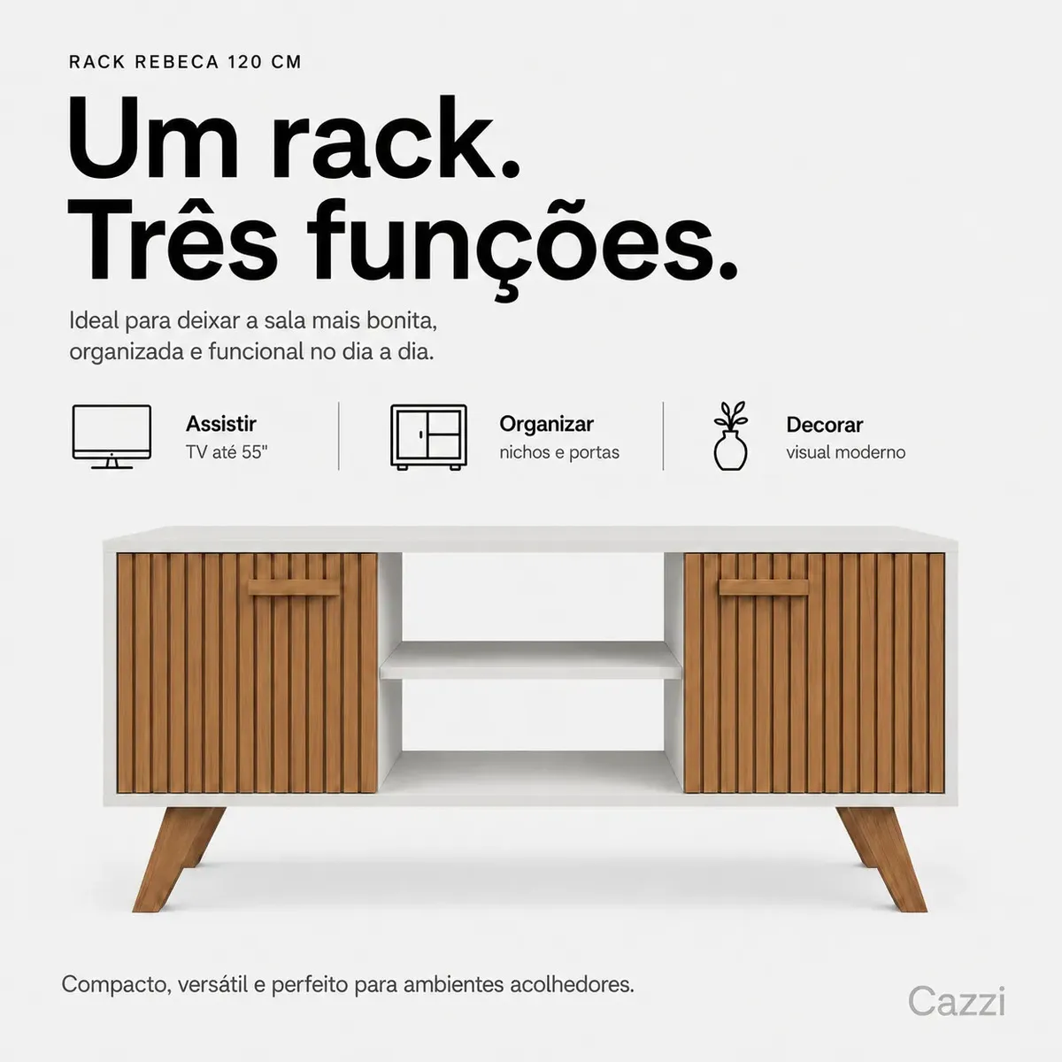 Rack Estante Rebeca 120 Cm Tv Até 55 Polegadas Porta