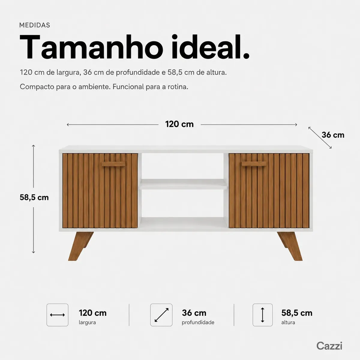 Rack Estante Rebeca 120 Cm Tv Até 55 Polegadas Porta - Imagem 4