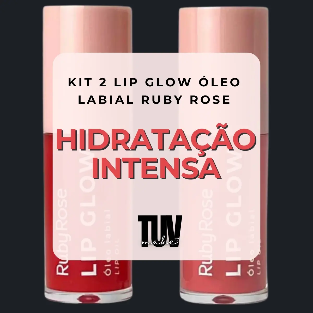 Kit 2 Lip Glow Óleo Labial Ruby Rose Gloss Hidratante - Imagem 5
