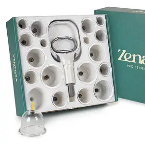 Kit 18 Ventosas Com Bomba Ventosaterapia Massoterapia Zenai