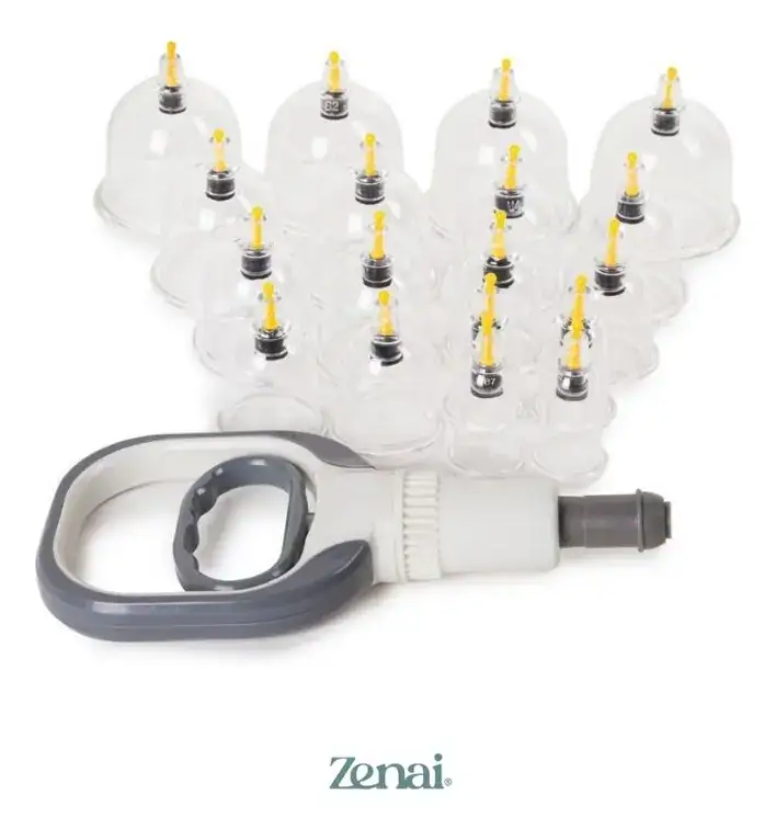 Kit 18 Ventosas Com Bomba Ventosaterapia Massoterapia Zenai - Imagem 3